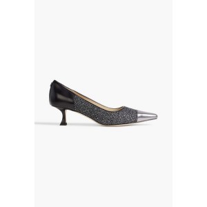 Billy 50 metallic tweed and leather pumps