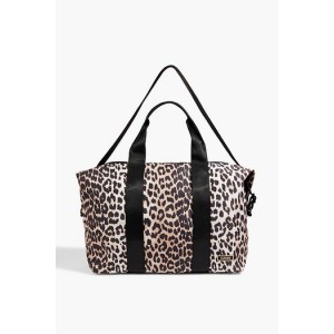 Leopard-print shell weekend bag