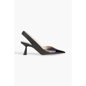 Liya 65 embossed smooth and patent-leather slingback pumps