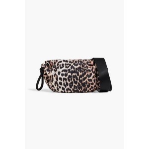 Leopard-print shell shoulder bag