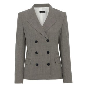 Karena double-breasted houndstooth wool blazer