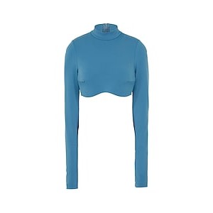 8 by YOOX RECYCLED POLY MOCK-NECK CROP TOP