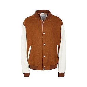 8 by YOOX REAL LEATHER SLEEVES COLLEGE BOMBER