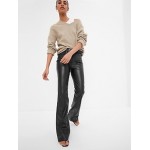 High Rise Vegan Leather 70s Flare Pants