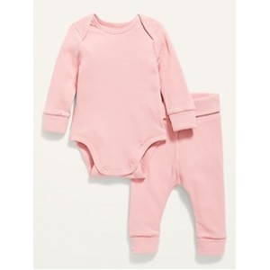 Grow-With-Me Rib-Knit Bodysuit & Leggings Set for Baby Hot Deal