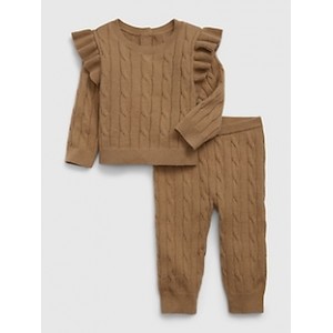 Baby CashSoft Cable-Knit Sweater Outfit Set