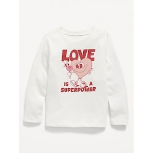 Long-Sleeve Valentines Day Graphic T-Shirt for Toddler Girls