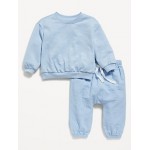 Unisex Crew-Neck Sweatshirt & Jogger Pants Set for Baby