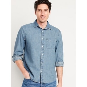 Classic Fit Chambray Shirt Hot Deal