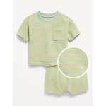 Short-Sleeve Pocket T-Shirt and Shorts Set for Baby Hot Deal