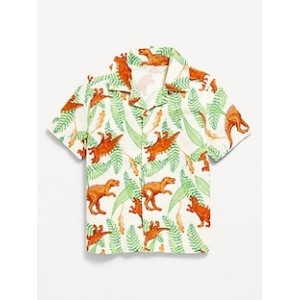 Short-Sleeve Linen-Blend Camp Shirt for Toddler Boys Hot Deal