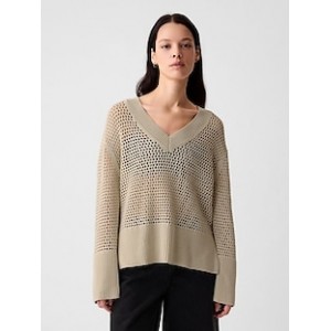 24/7 Split-Hem Crochet Sweater