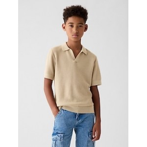 Kids Textured Polo Sweater