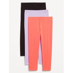 High Waisted Cropped Leggings 3-Pack Hot Deal